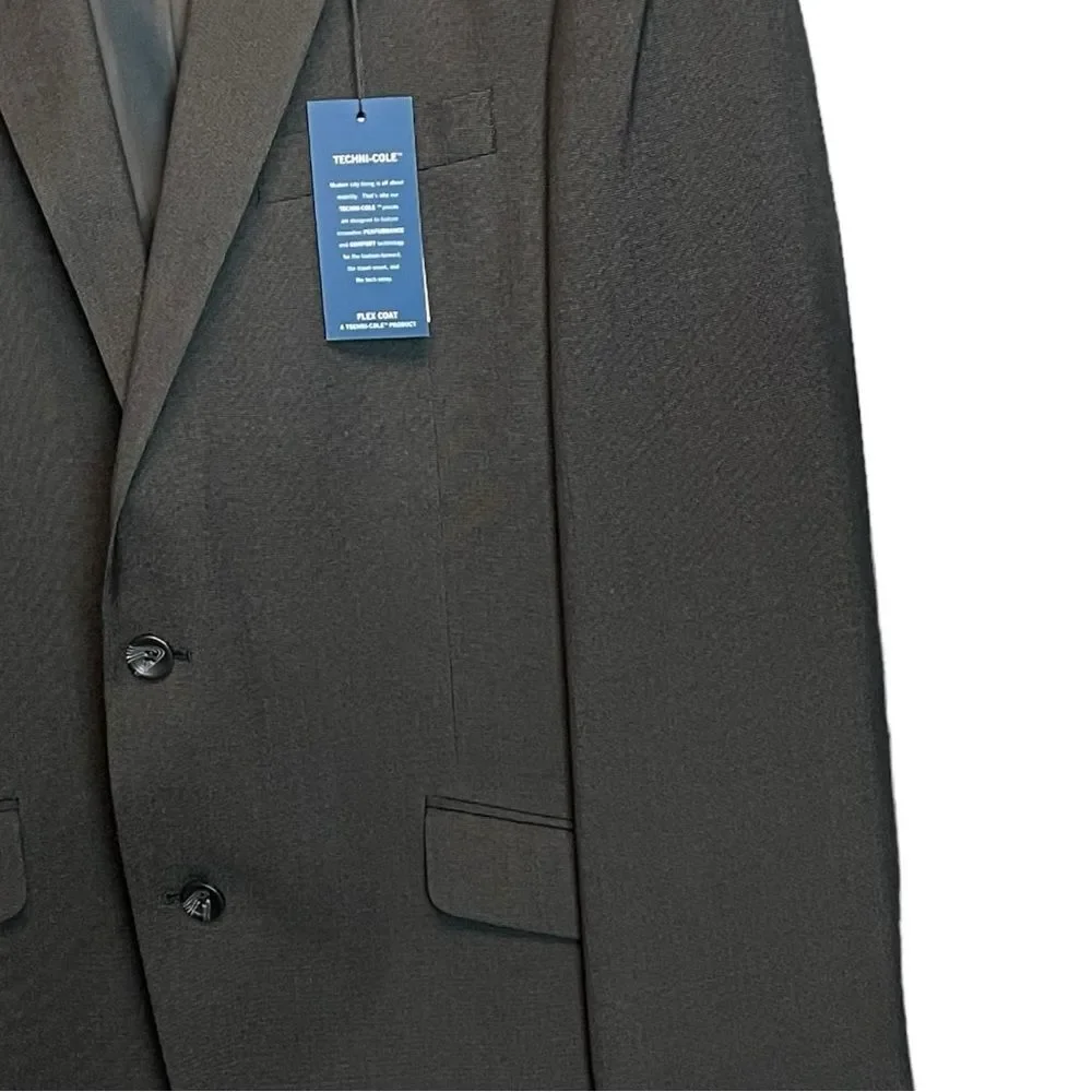 Kenneth Cole Sports Coat 2 Button Charcoal Size 46L